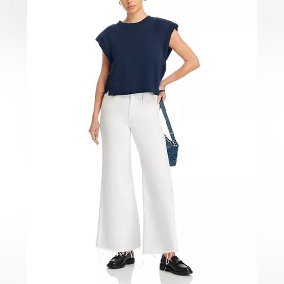 MOTHER THE ROLLER FRAY HIGH RISE WIDE LEGS JEANS IN FAIREST THEM ALL S. 33P - Picture 2 of 9